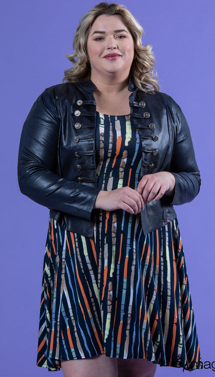 Magna Basic Vest Leather Look K-5002 Navy Blauw