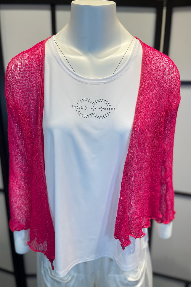 Normal Crazy Vest Ikat Donker Roze