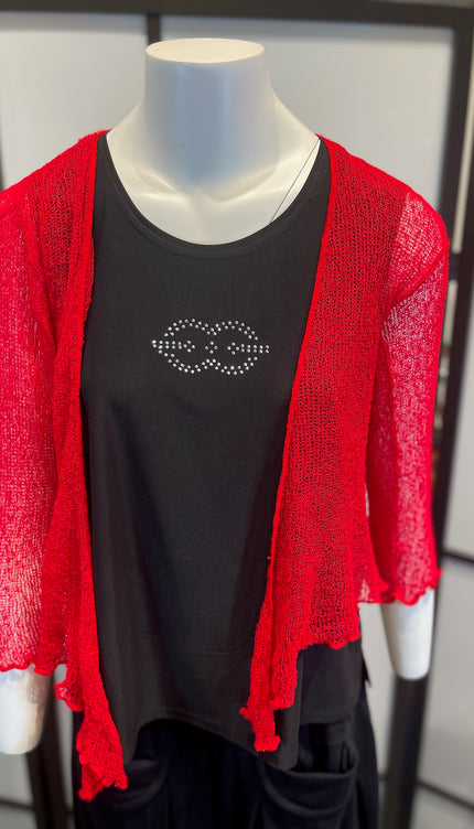 Normal Crazy Vest Ikat Donker Rood