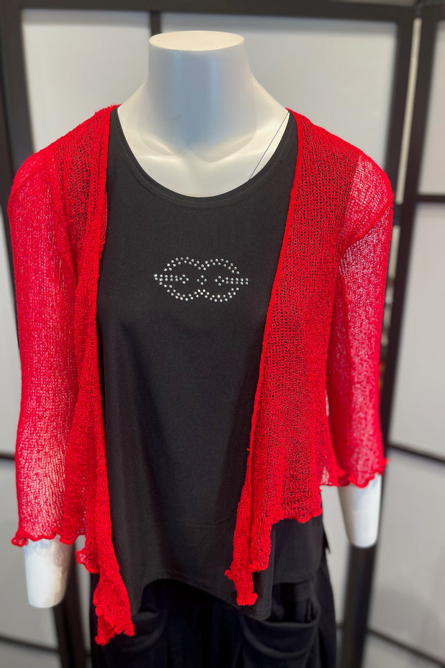 Normal Crazy Vest Ikat Donker Rood