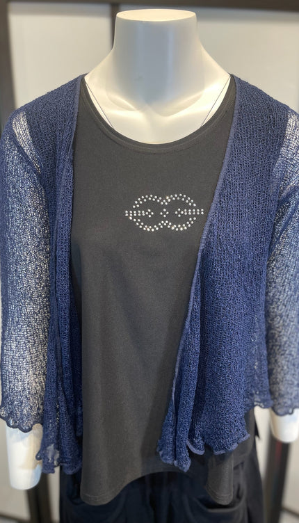 Normal Crazy Vest Ikat Navy Blauw