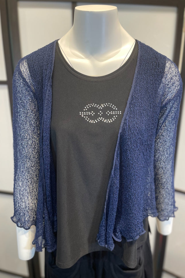 Normal Crazy Vest Ikat Navy Blauw