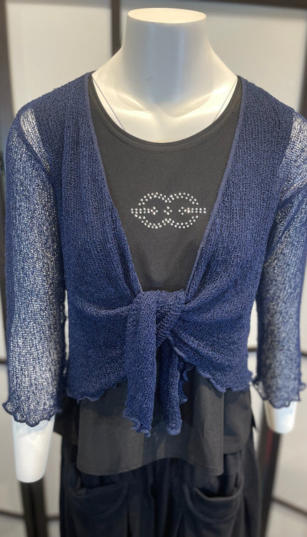 Normal Crazy Vest Ikat Navy Blauw