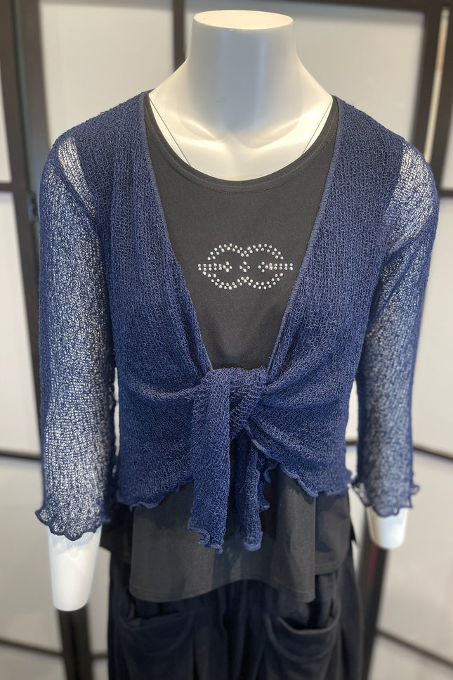 Normal Crazy Vest Ikat Navy Blauw