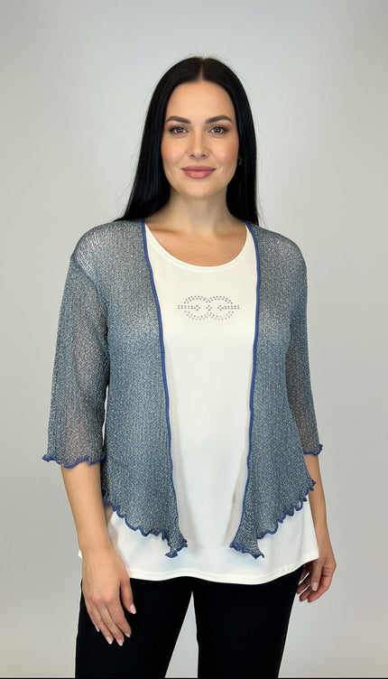 Normal Crazy Vest Ikat Glitter Licht Blauw