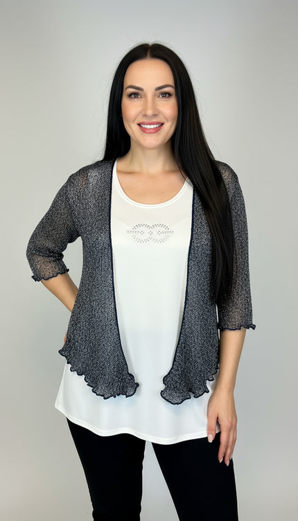 Normal Crazy Vest Ikat Glitter Zwart