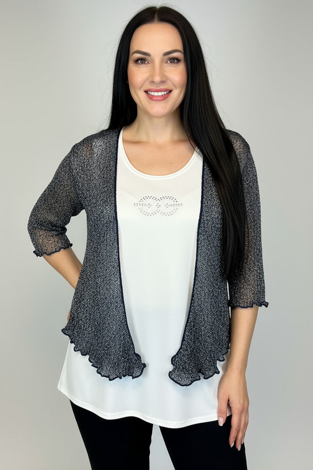 Normal Crazy Vest Ikat Glitter Zwart