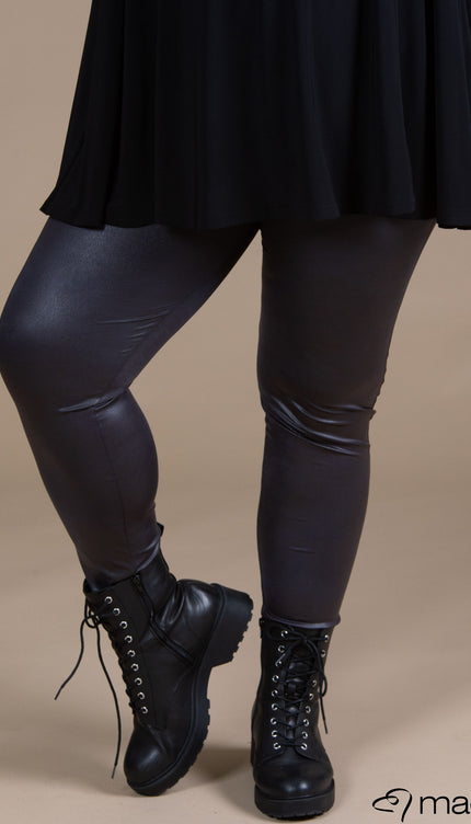 Magna Leather Look Legging F-23 Navy Blauw