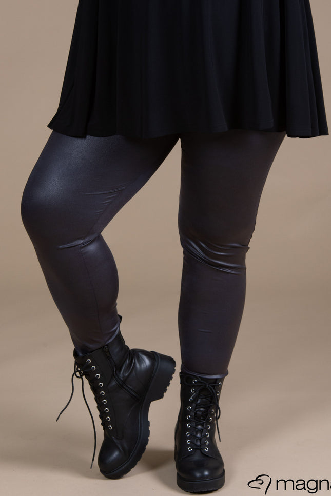 Magna Leather Look Legging F-23 Navy Blauw