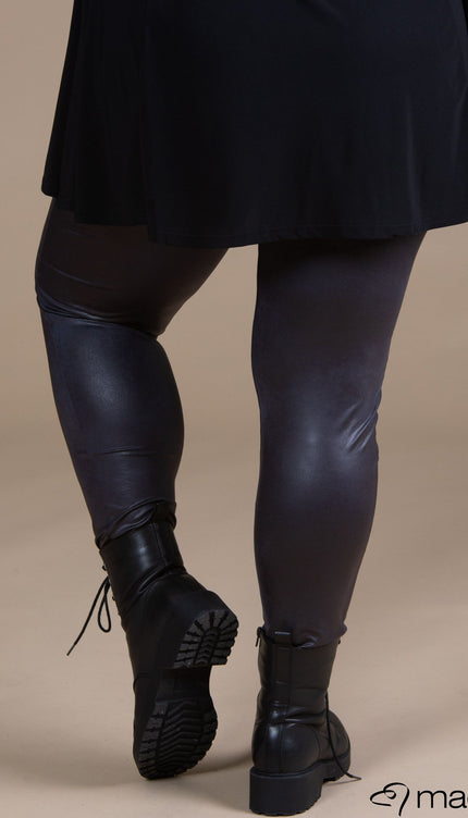 Magna Basic Legging  Leather Look F-23 Donker Grijs