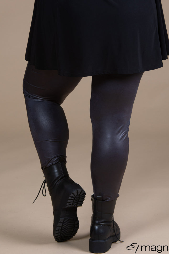 Magna Leather Look Legging F-23 Navy Blauw