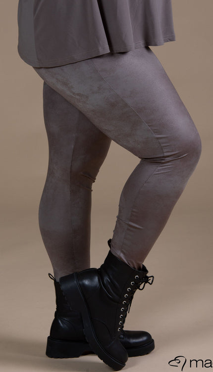 Magna Basic Legging  Leather Look F-23 Taupe Bruin