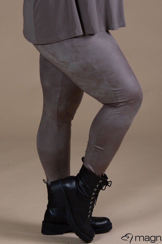 Magna Basic Legging  Leather Look F-23 Taupe Bruin