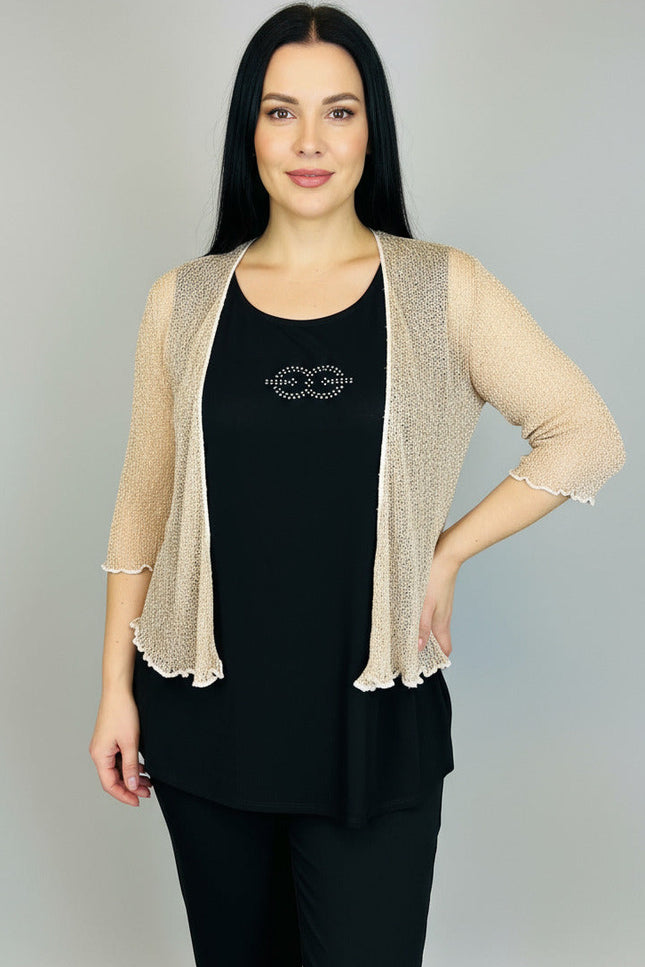 Normal Crazy Vest Ikat Glitter Beige